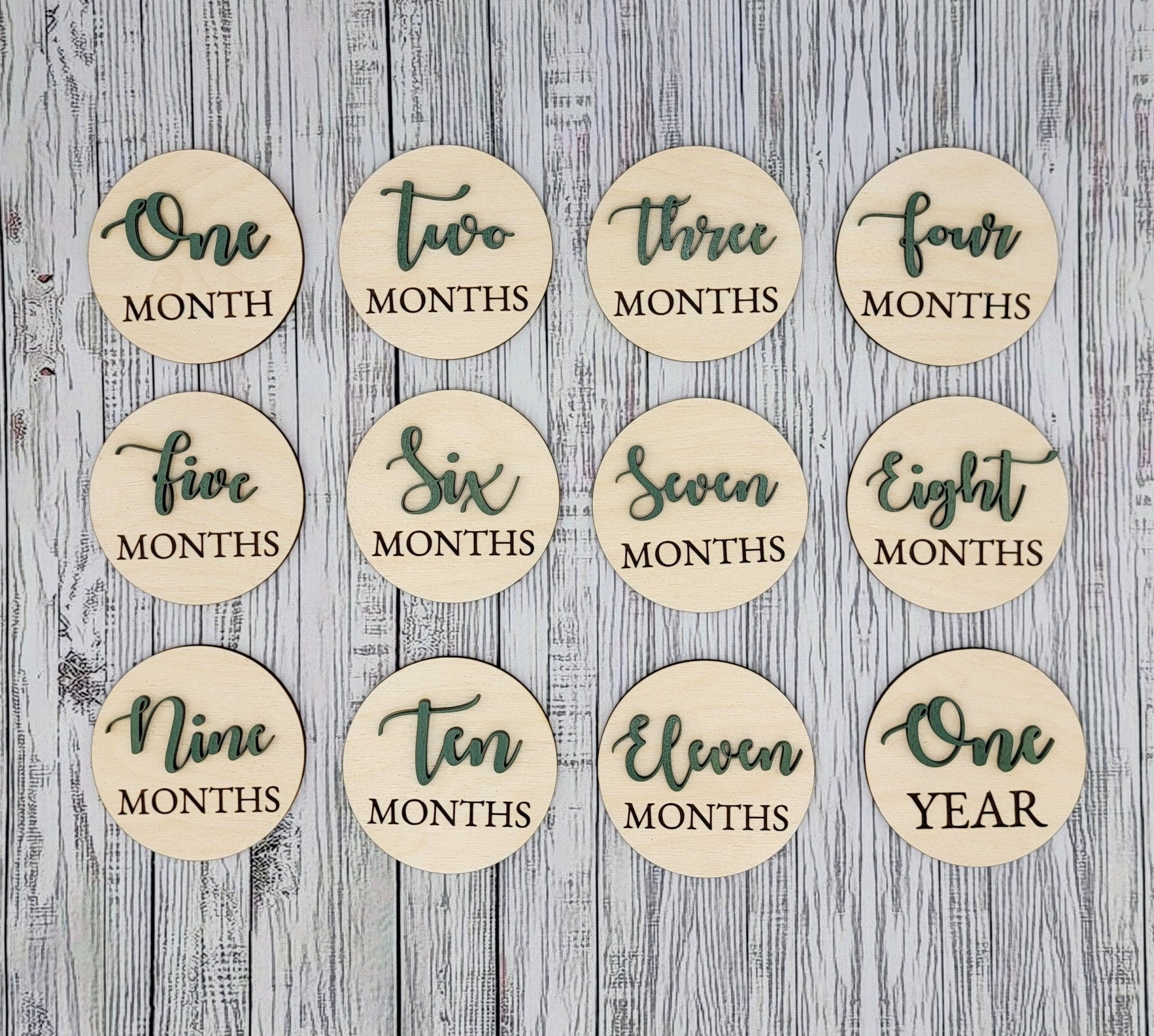 Baby Bundle: Announcement Sign With Birth Stats, Monthly Milestone Discs and  Closet Dividers