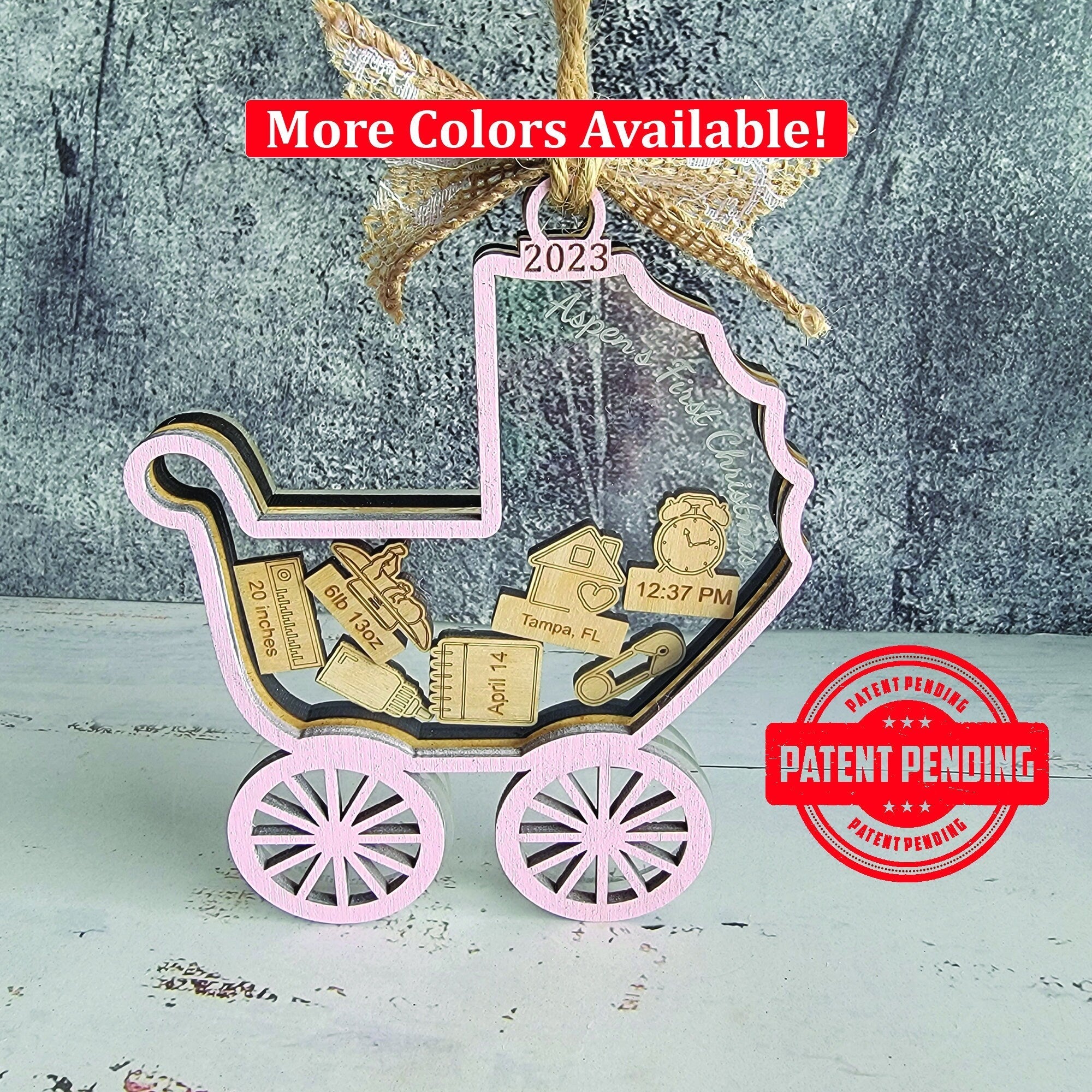 Baby's First Christmas Ornament Baby Carriage Edition