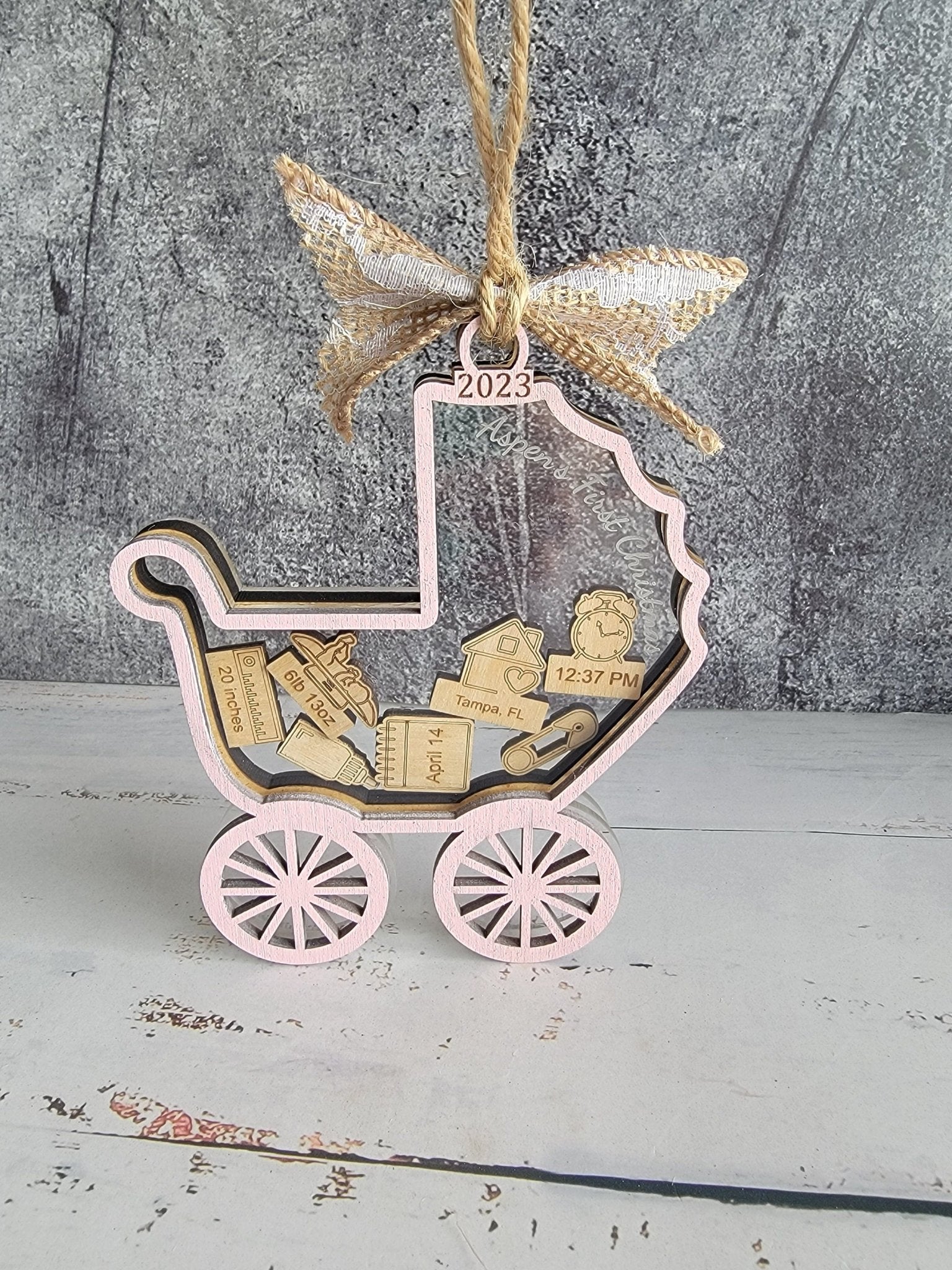 Baby's First Christmas Ornament Baby Carriage Edition