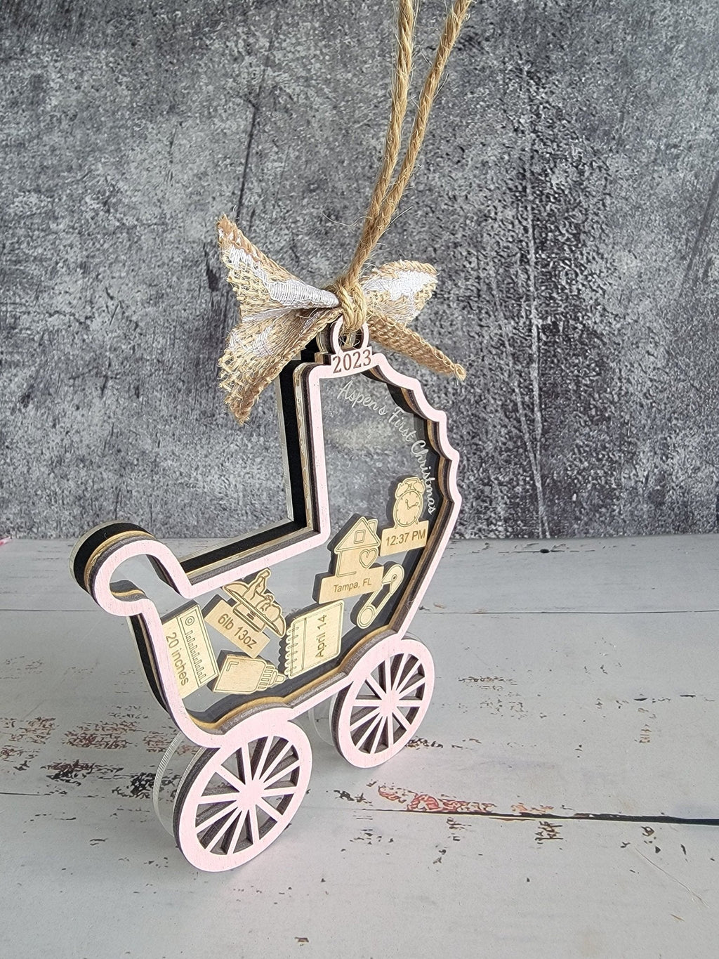 Baby's First Christmas Ornament Baby Carriage Edition