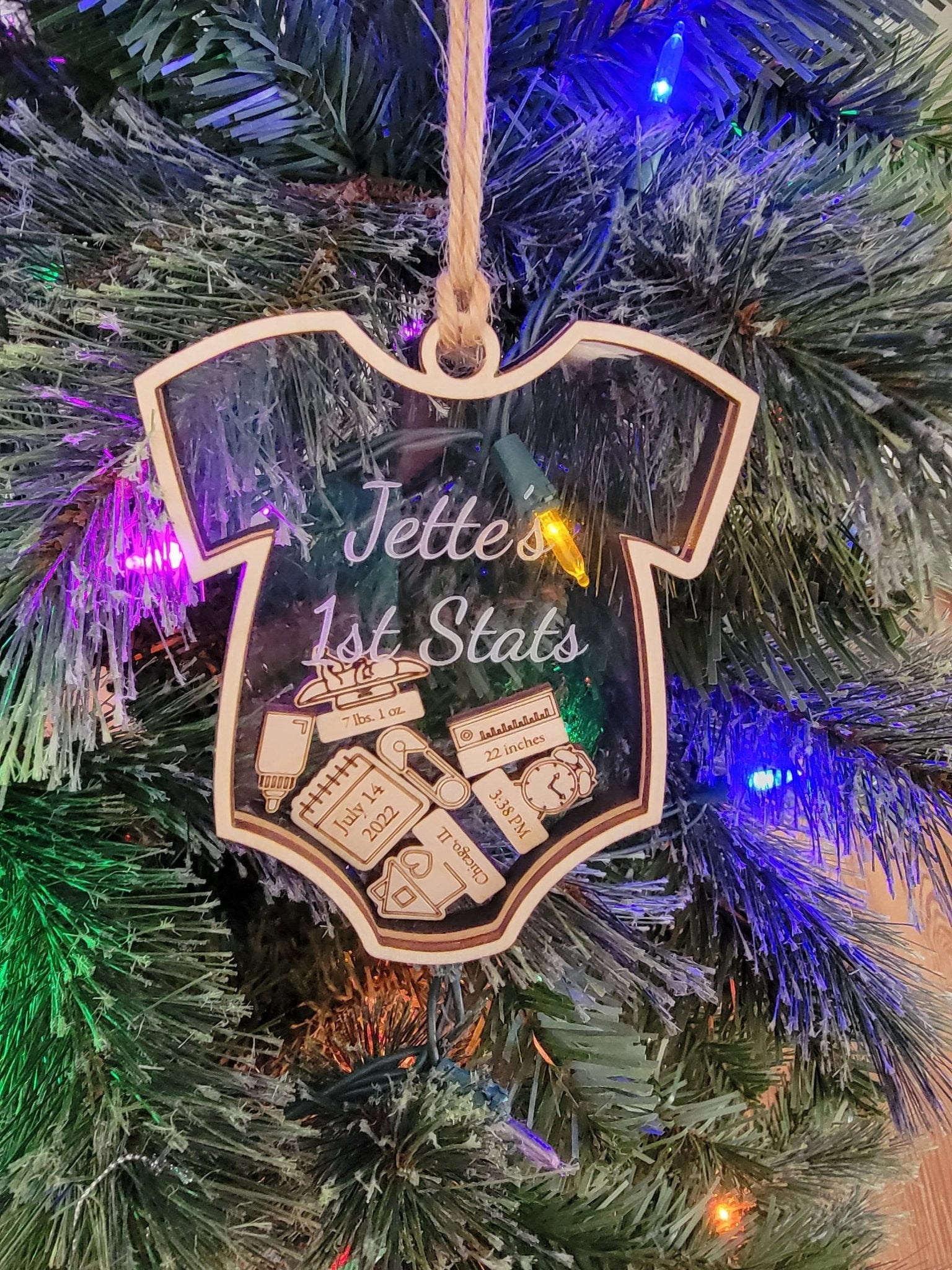 Baby's First Christmas Ornament Onesie Edition