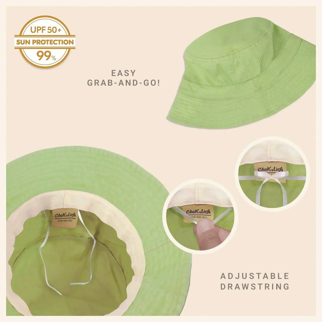 Canvas Bucket Hat - Washed Cotton Moldable Brim - UPF Sun Protection