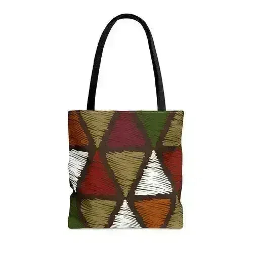 Large Tote Bag Multicolor Tribal Pattern