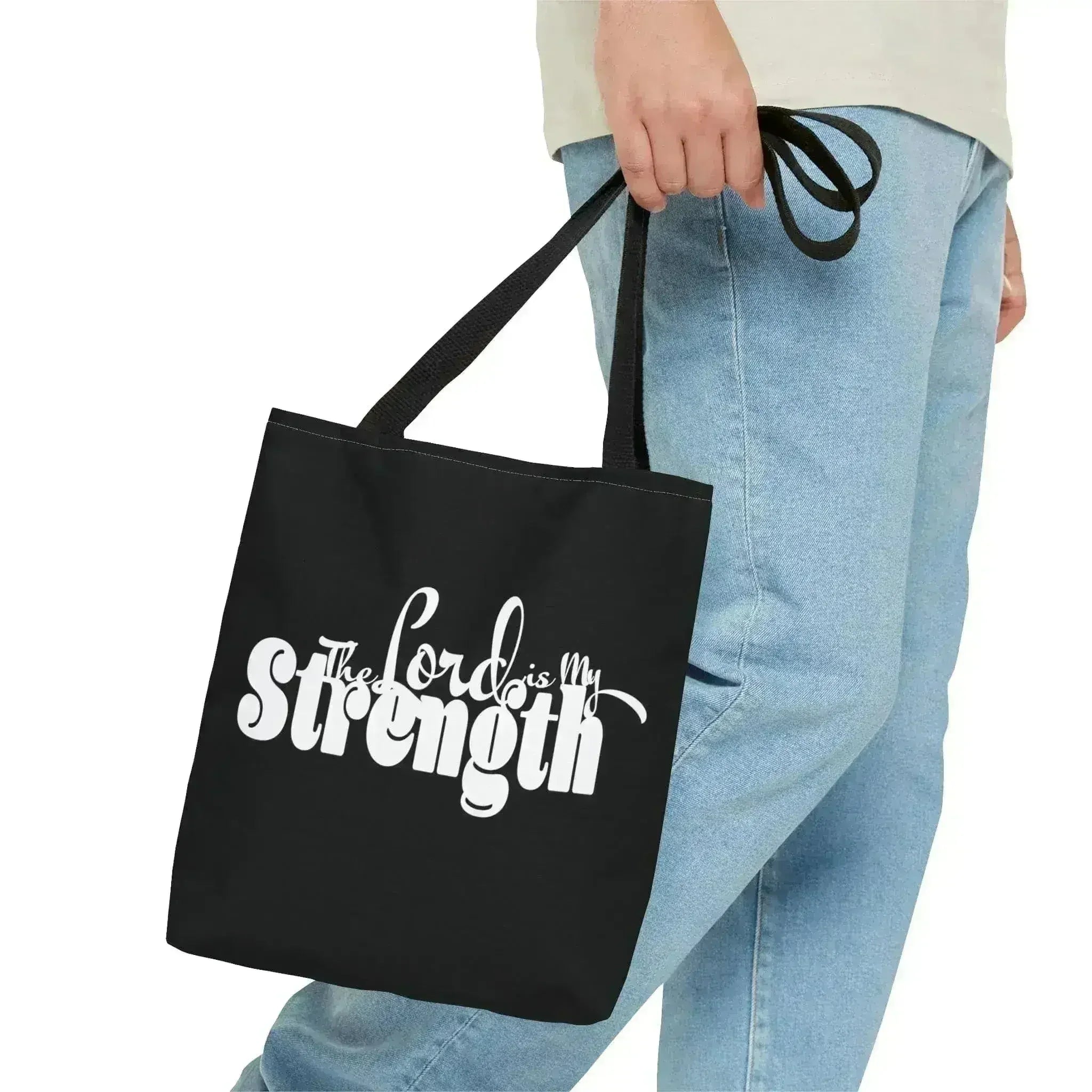 Large Tote Bag the Lord is my Strength Print