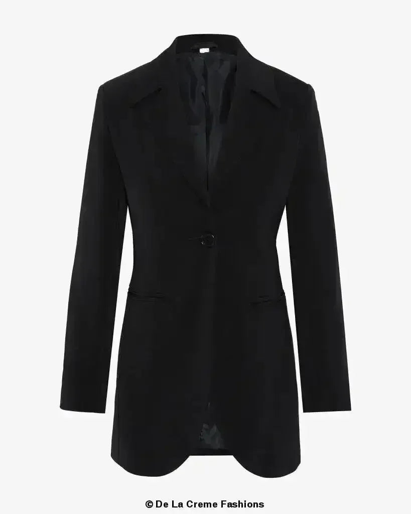 Curved Hem Longline Blazer