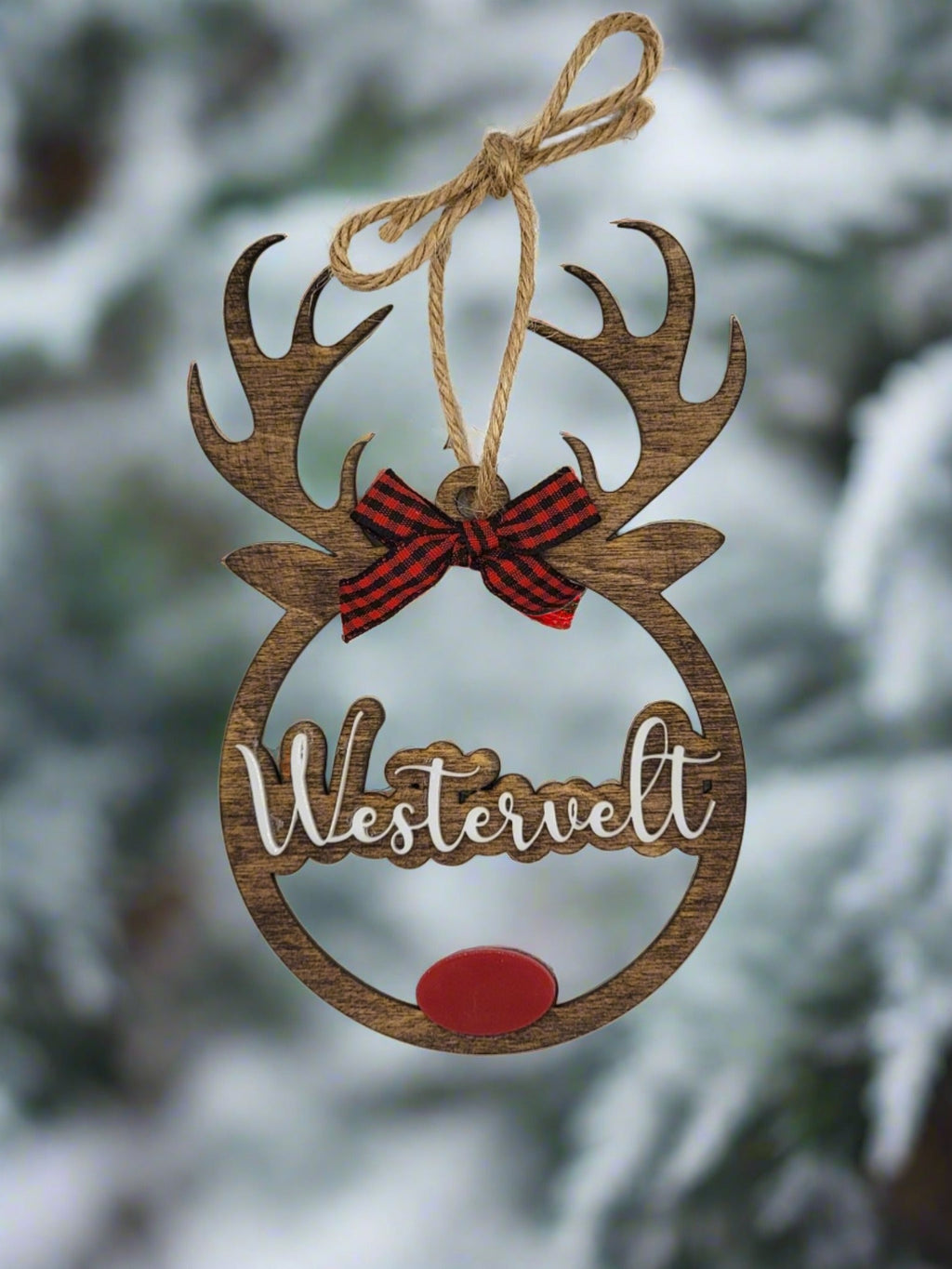 Personalized Reindeer Christmas Ornament