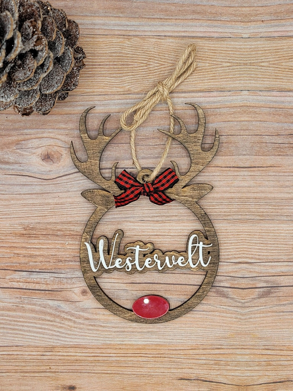 Personalized Reindeer Christmas Ornament