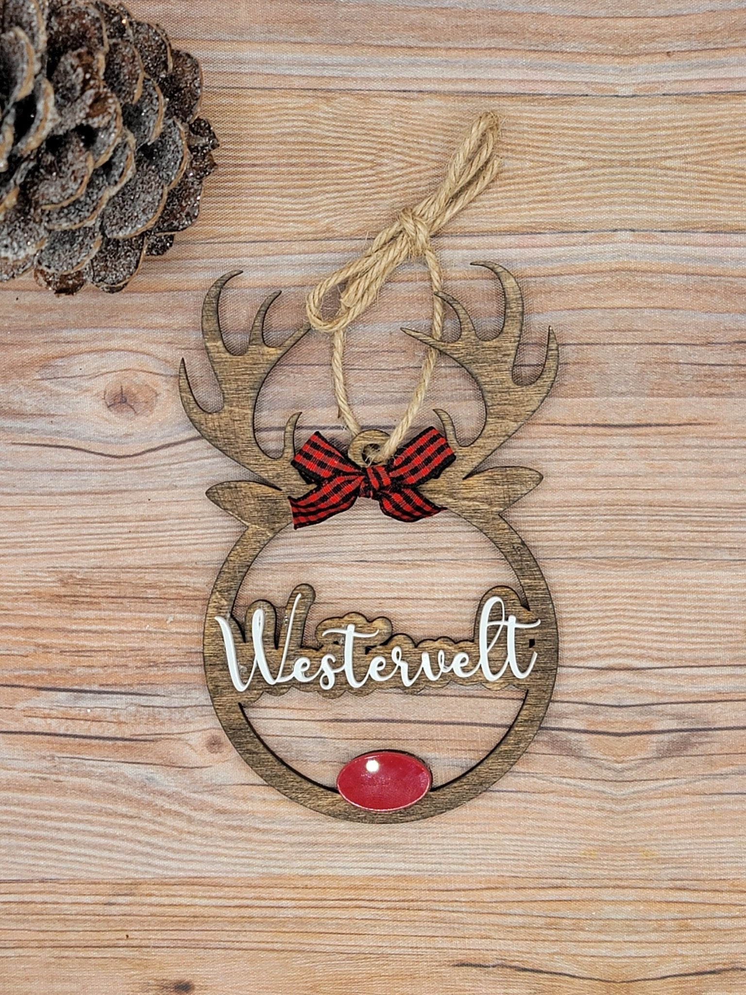 Personalized Reindeer Christmas Ornament