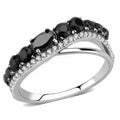 DA269 Stainless Steel Ring – AAA Black CZ – High Polish No Plating