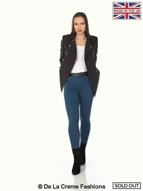De La Creme Womens Military Style Pea Coat