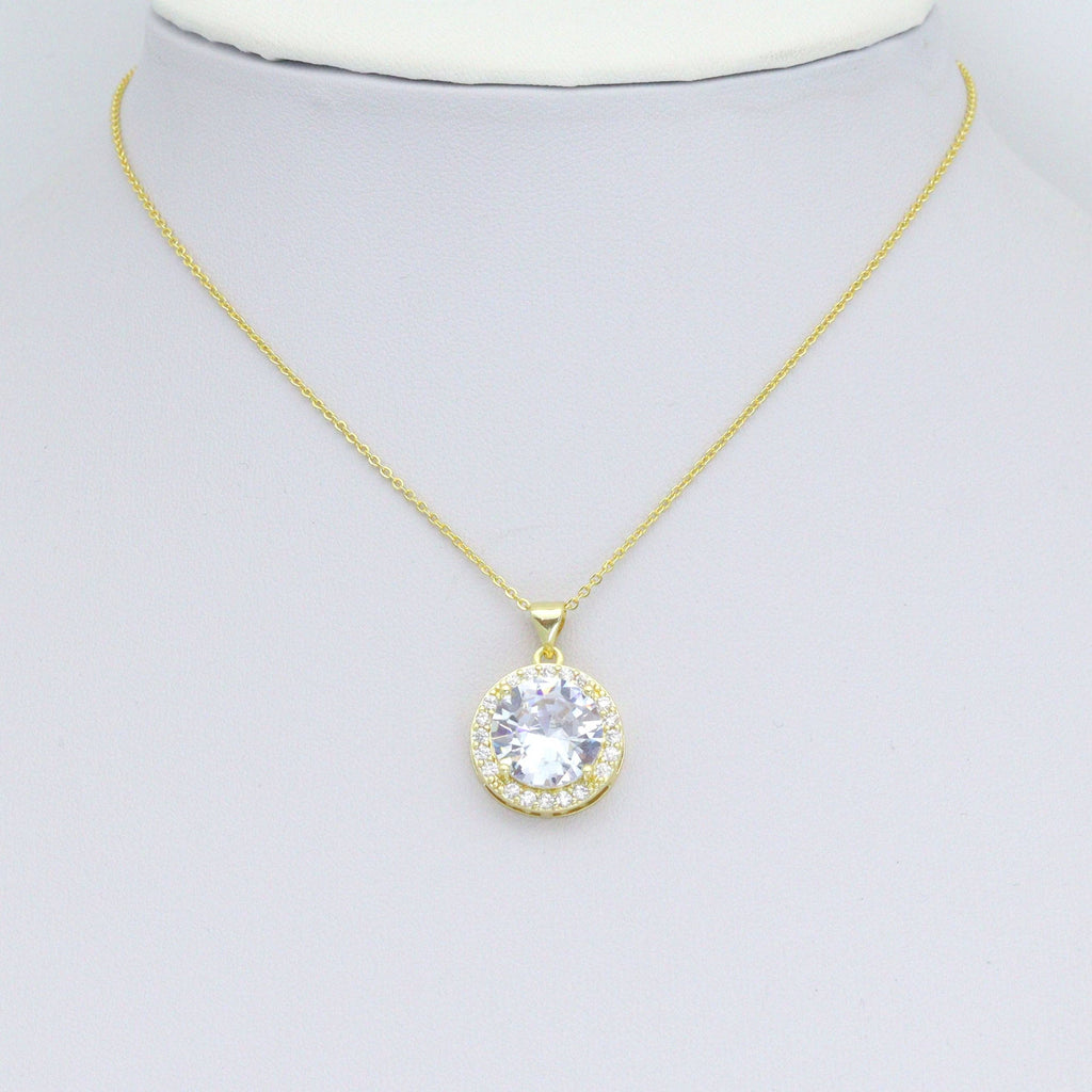 Big Crystal Round Charm Pendant, Sku#LK1097