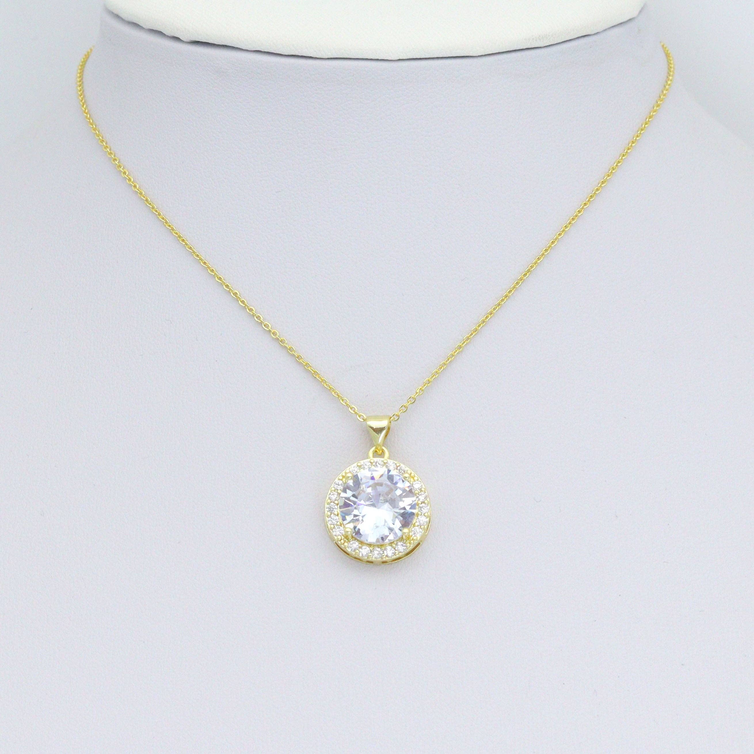 Big Crystal Round Charm Pendant, Sku#LK1097