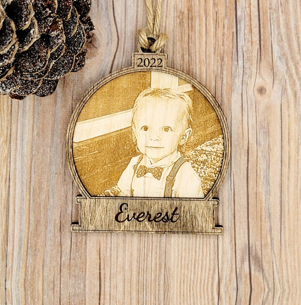 Engraved Picture Christmas Ornament