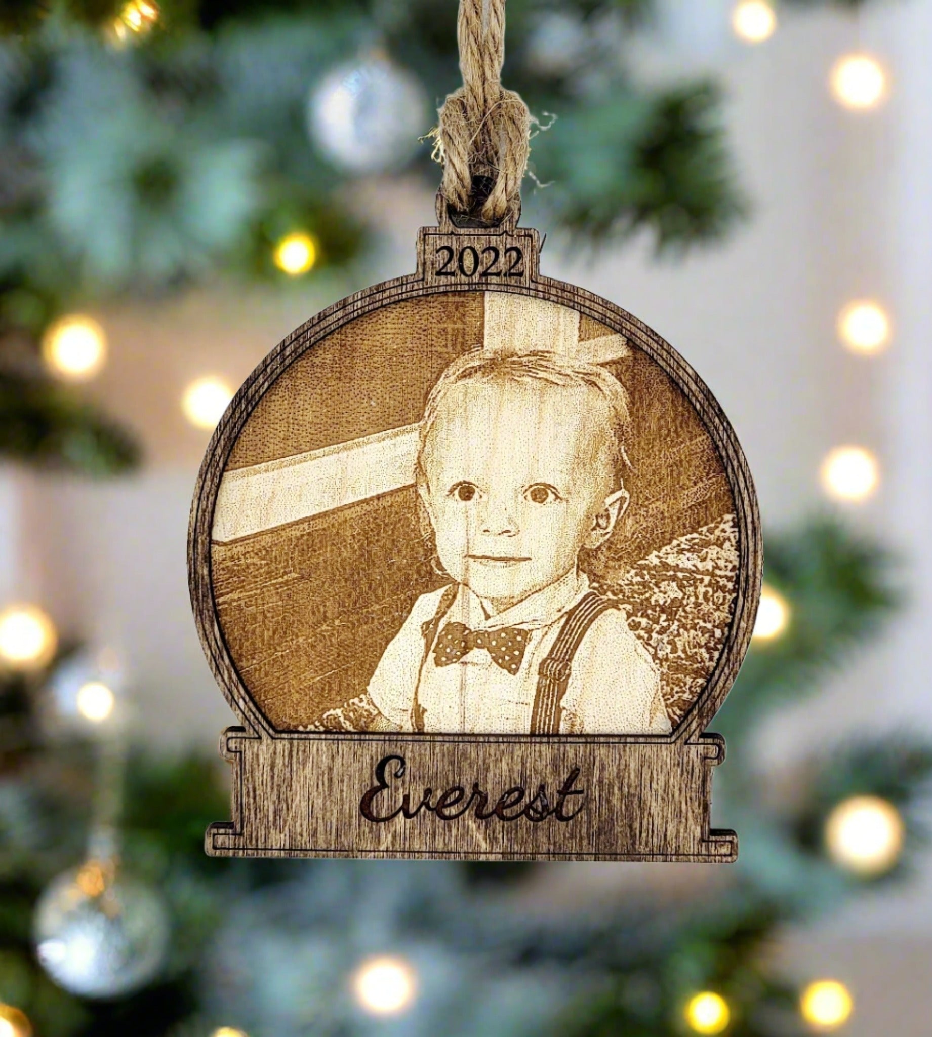 Engraved Picture Christmas Ornament