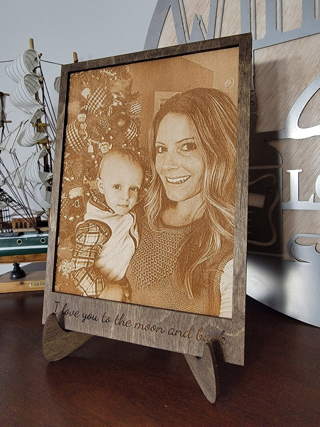 Engraved Wood Photo