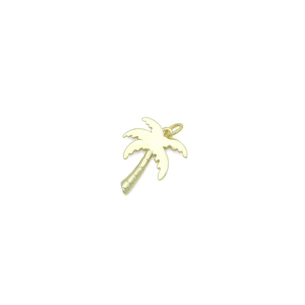 Gold Silver Coconut Palm Tree Charm Pendant, Sku#A486