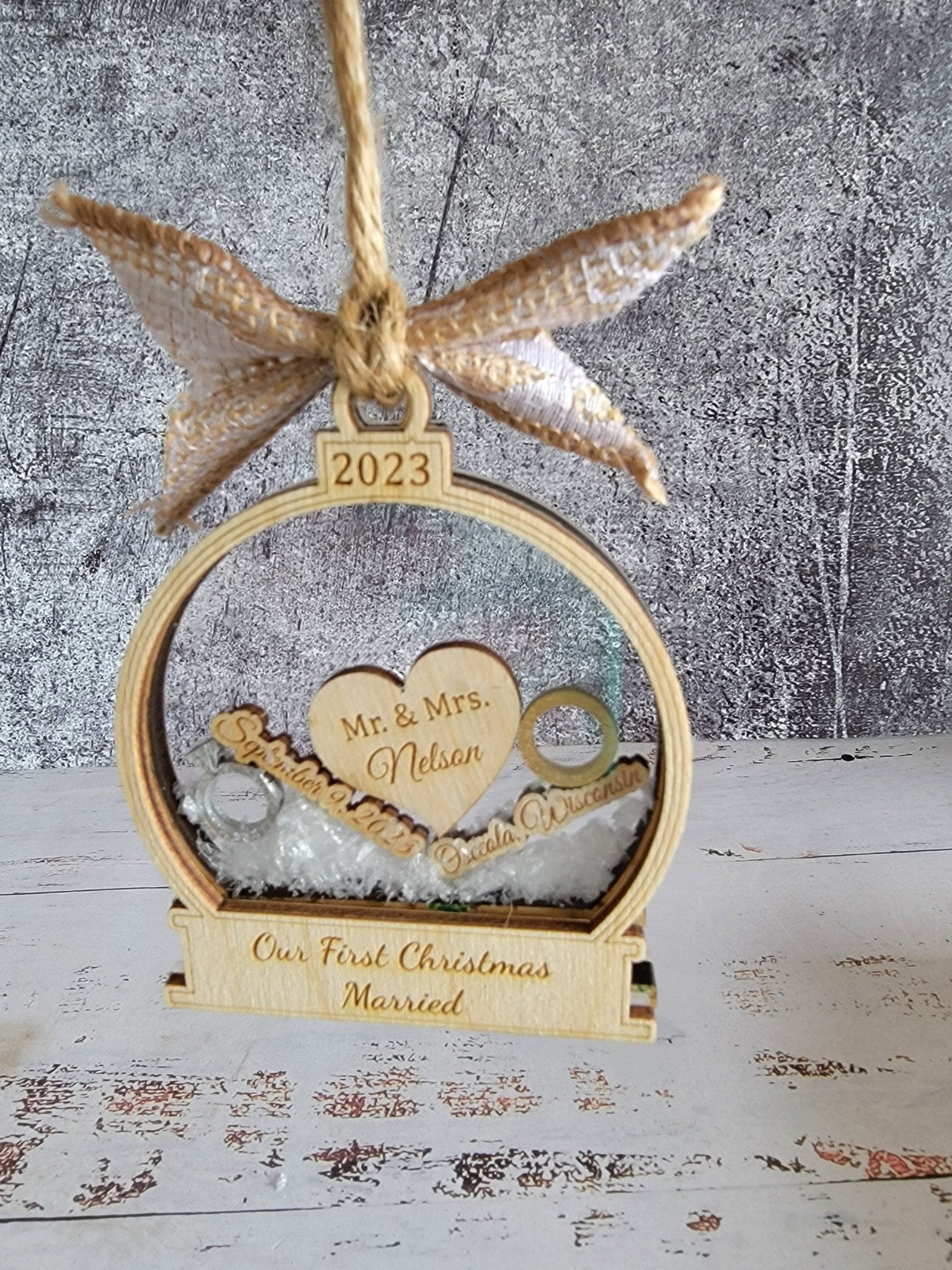 First Christmas Married Ornament- Available in Any Year!