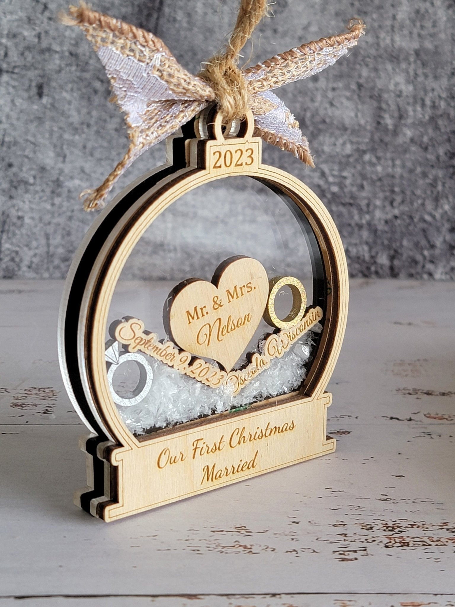First Christmas Married Ornament- Available in Any Year!