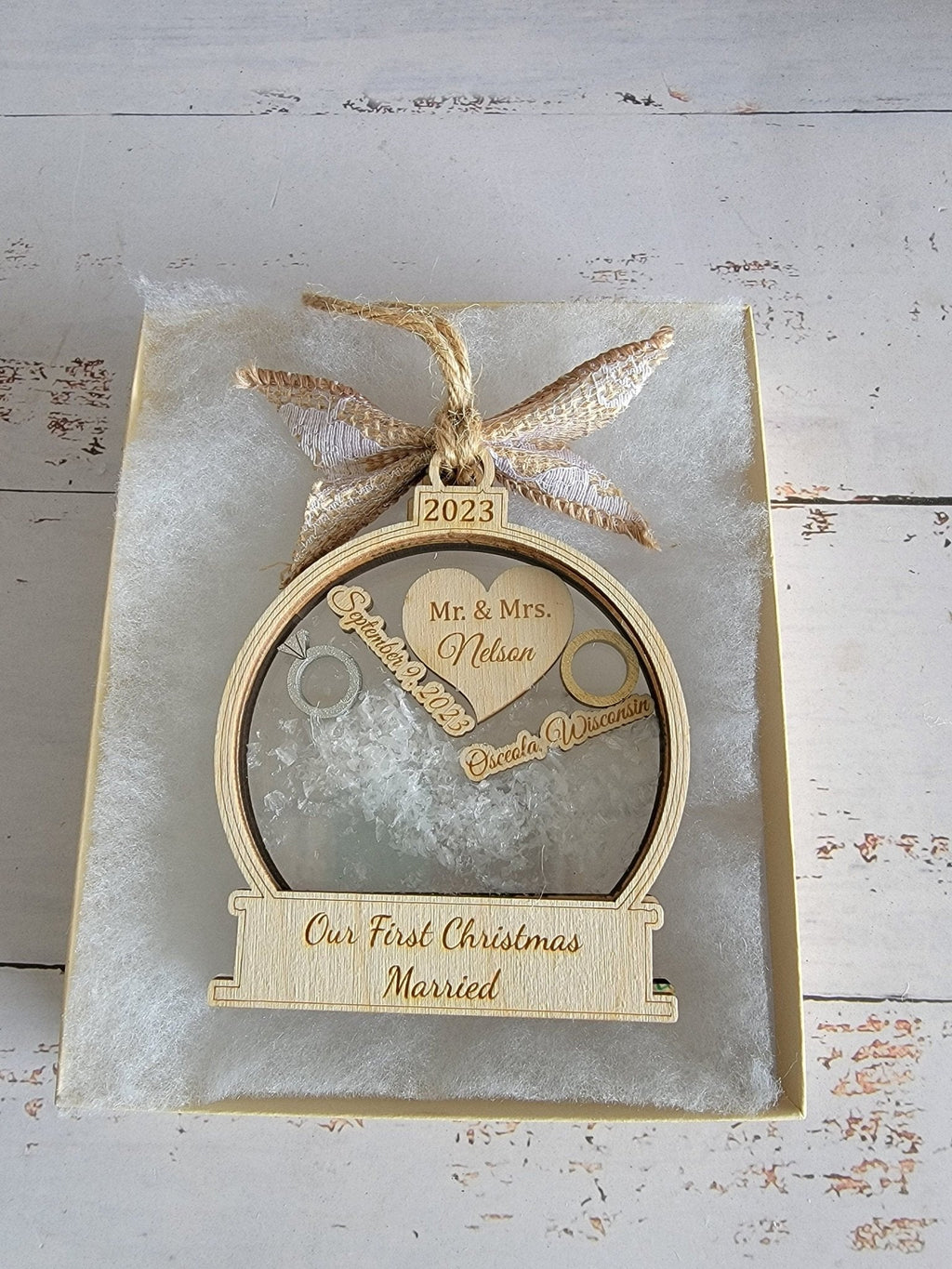 First Christmas Married Ornament- Available in Any Year!