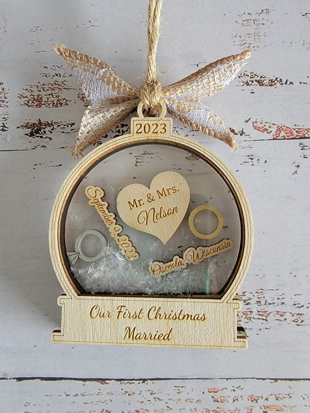 First Christmas Married Ornament- Available in Any Year!