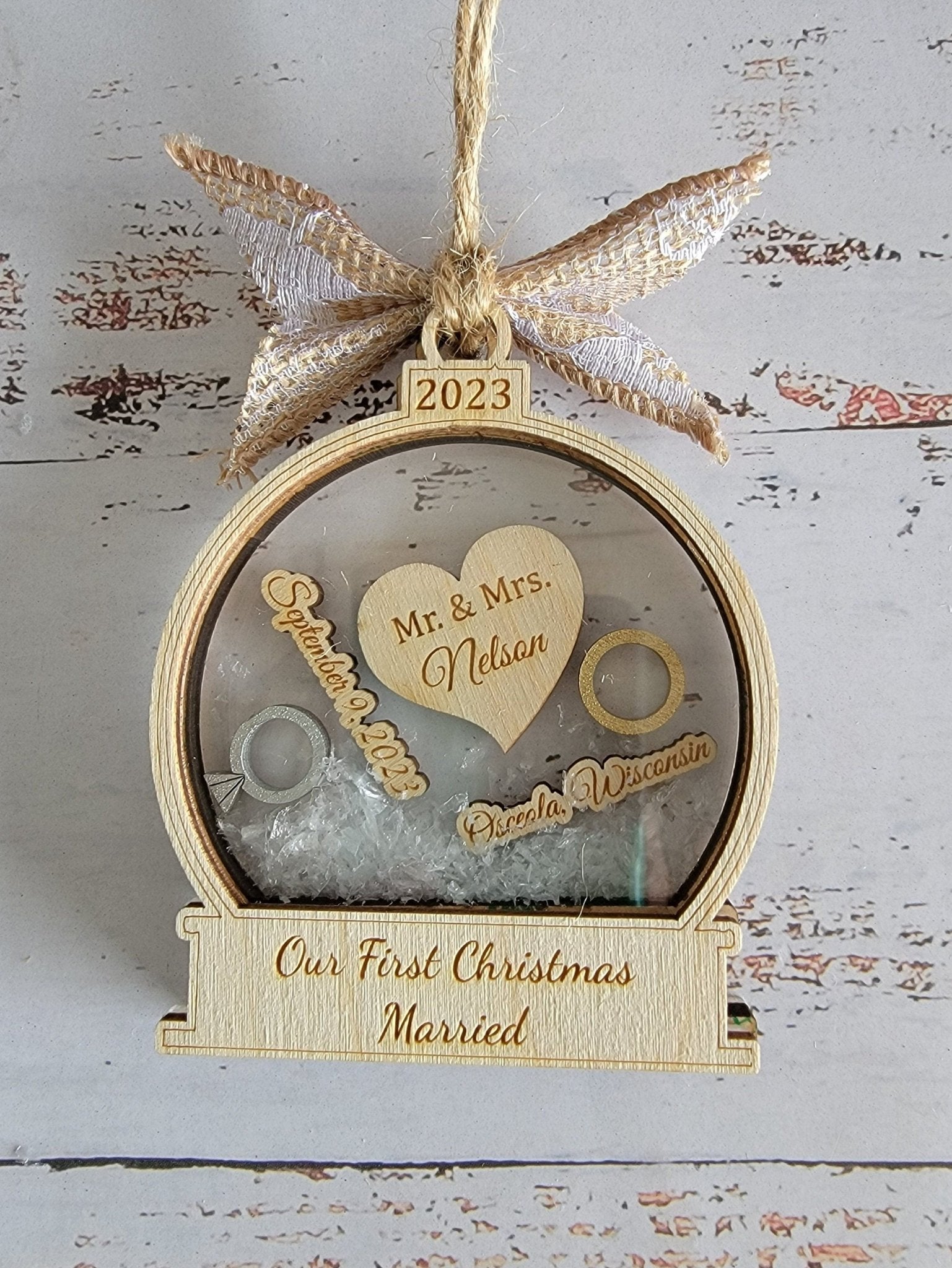 First Christmas Married Ornament- Available in Any Year!