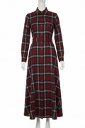 Full-size Plaid Button Front Long Sleeve Dress