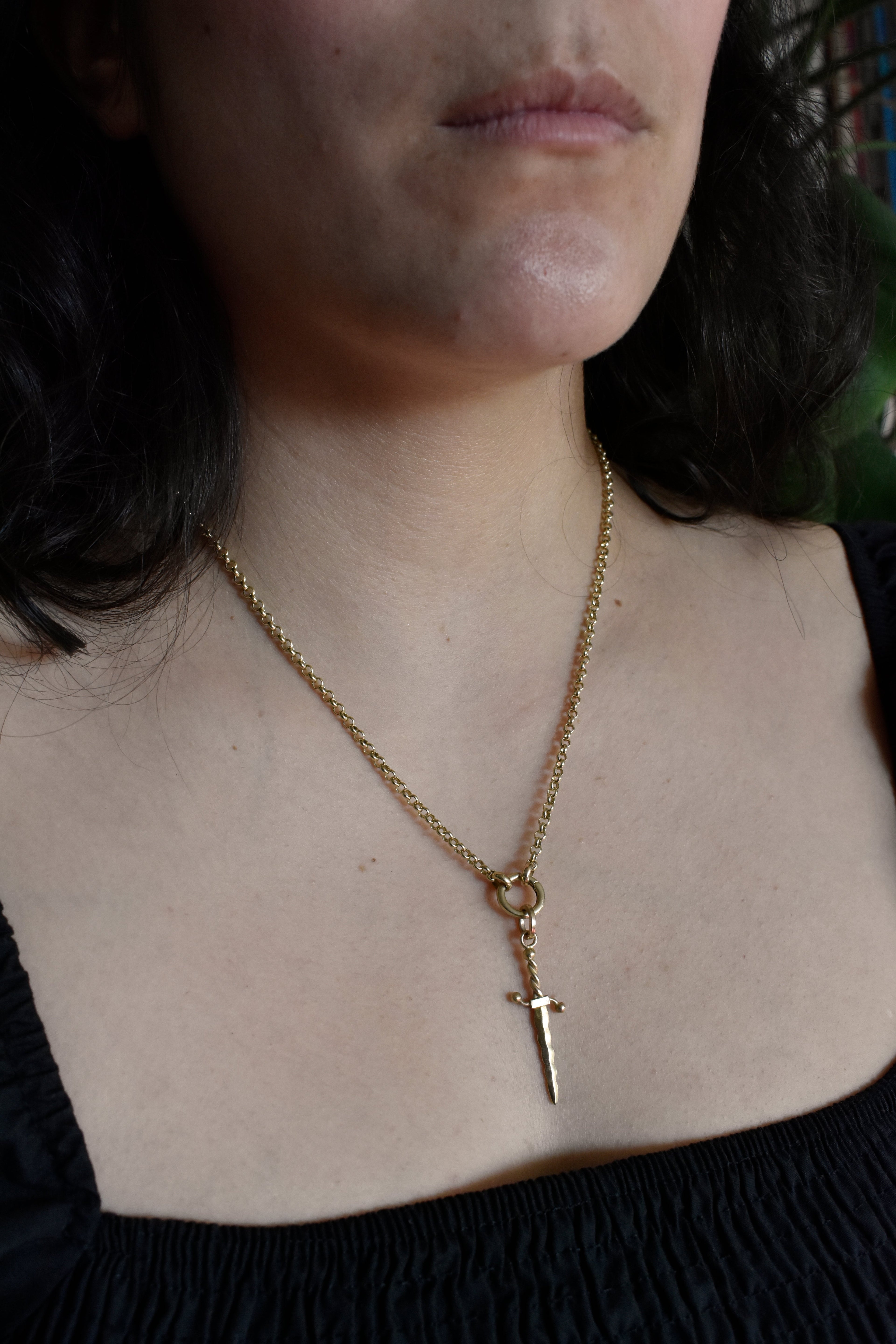 Wavy Dagger Pendant Charm
