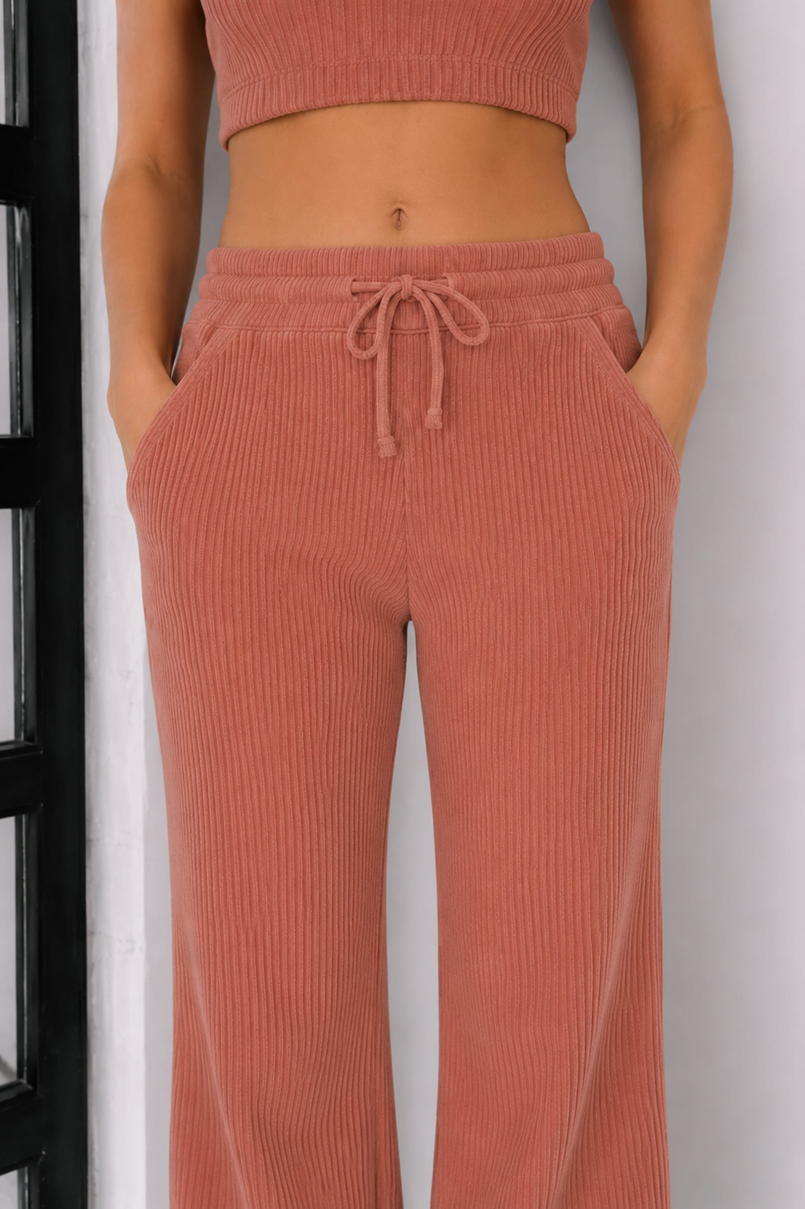 Jules Waffle Knit Organic Cotton Drawstring Pant