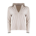 Khloe Cotton V-Neck Henley - Latte