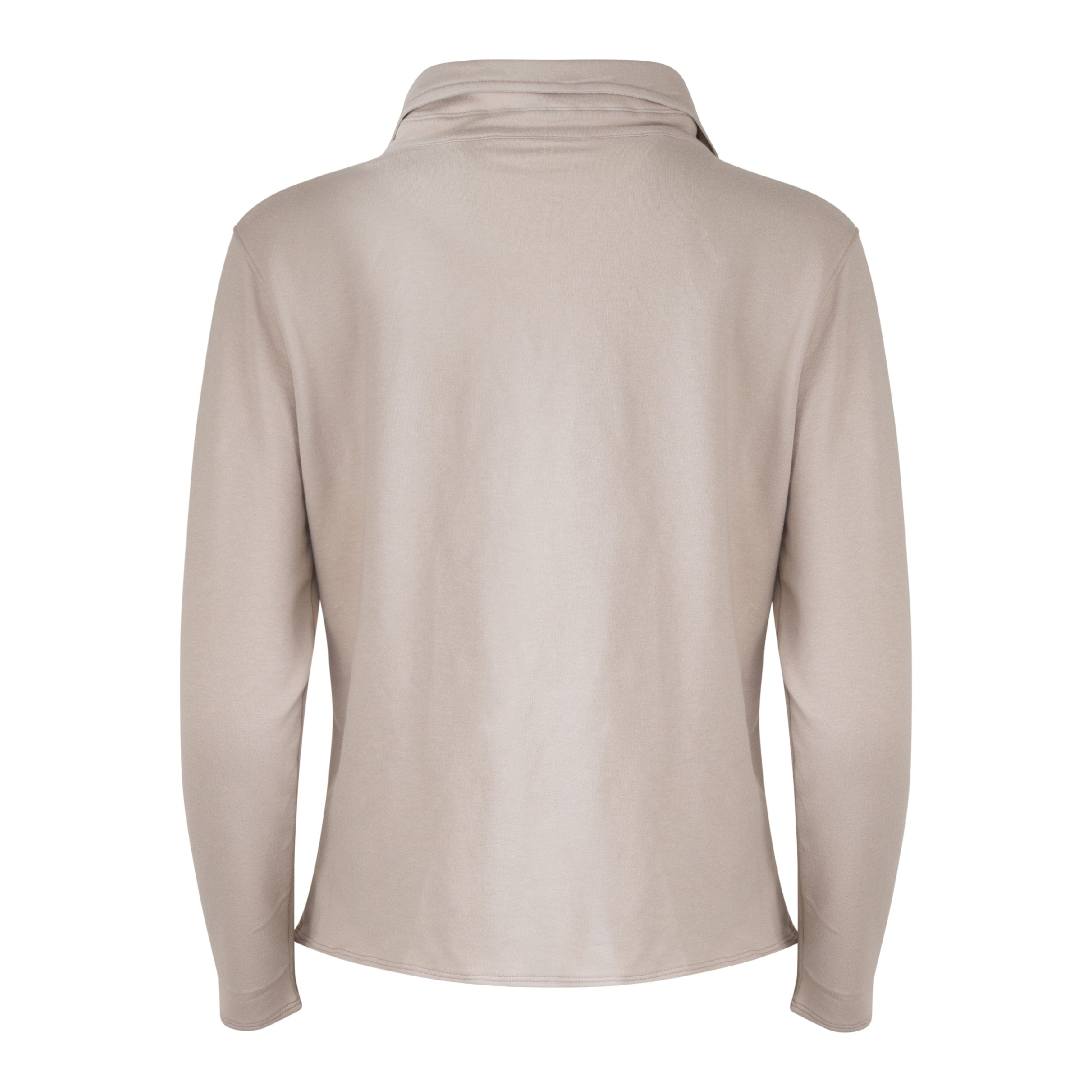 Khloe Cotton V-Neck Henley - Latte