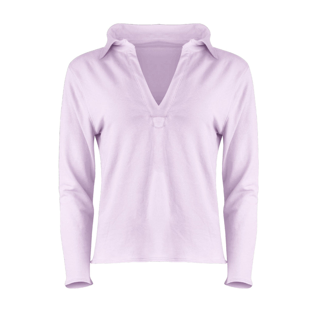 Khloe Cotton V-Neck Henley - Quartz