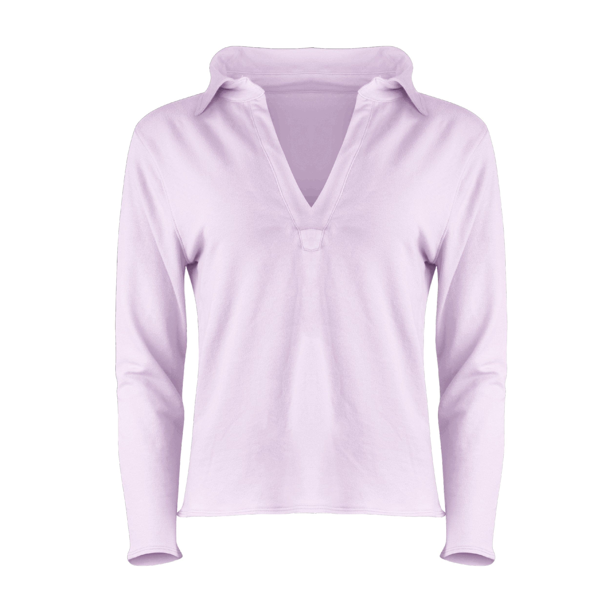 Khloe Cotton V-Neck Henley - Quartz