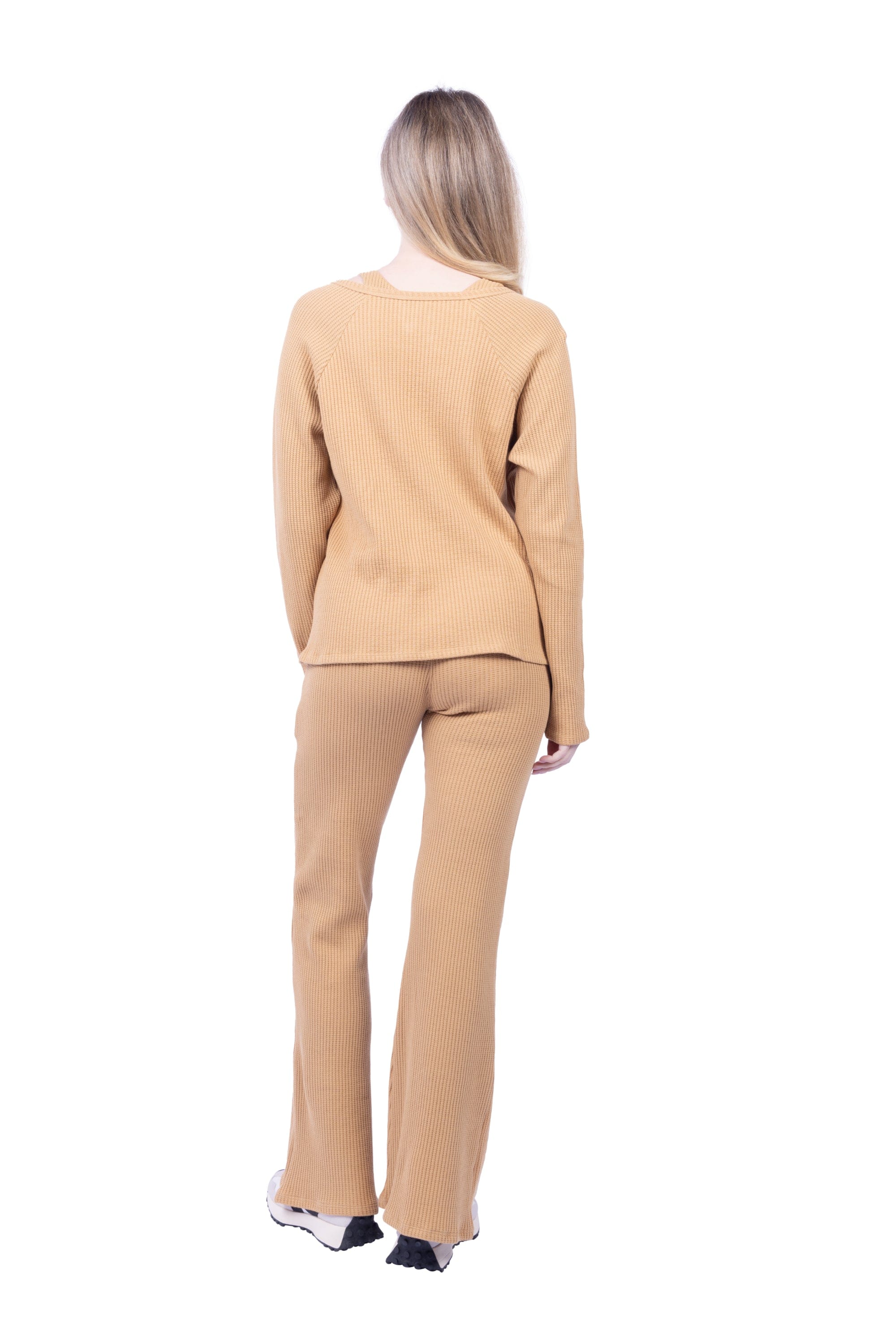 Jules Waffle Knit Organic Cotton V-Neck Pullover