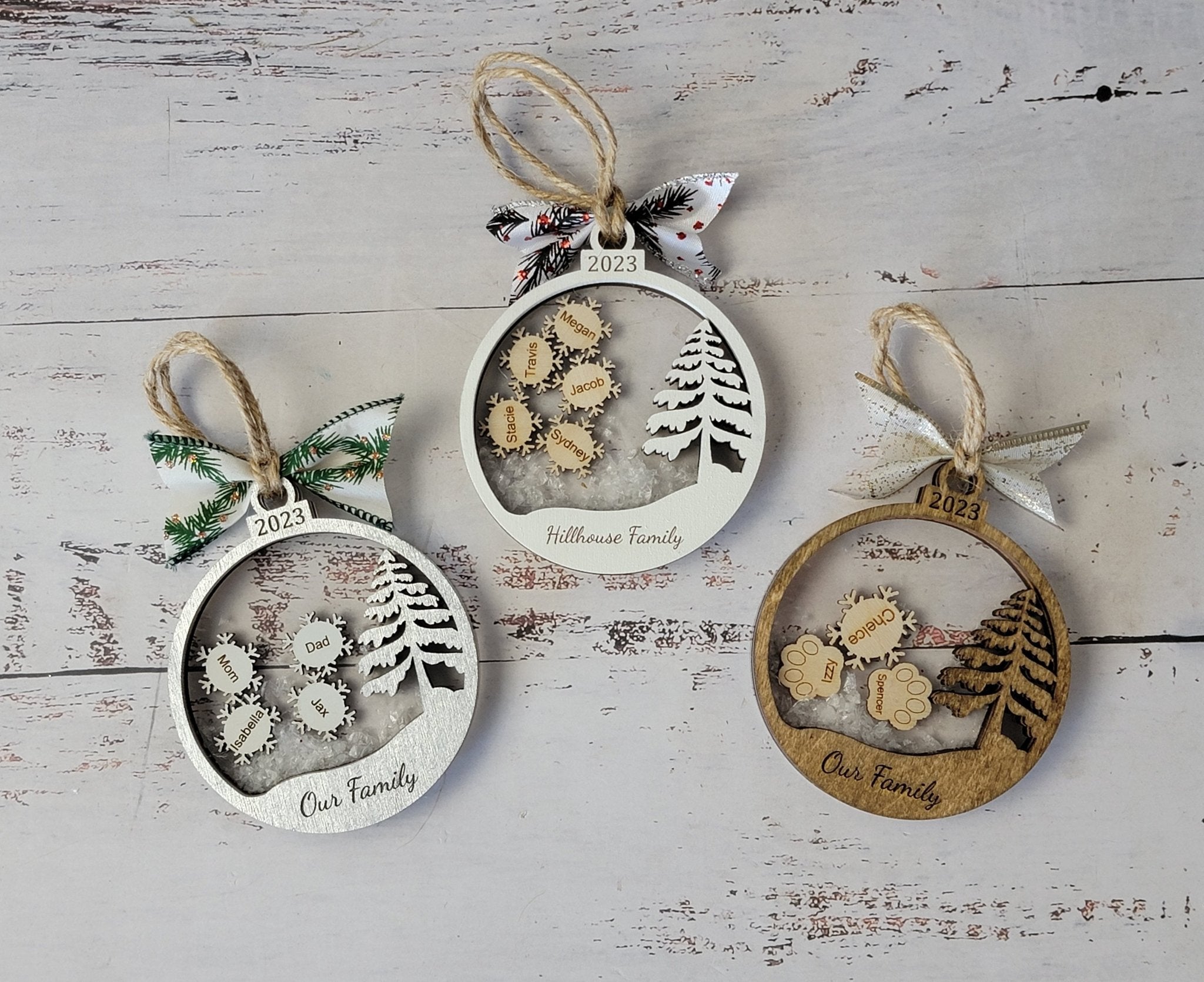 2025 Personalized Snow Globe Family Ornament