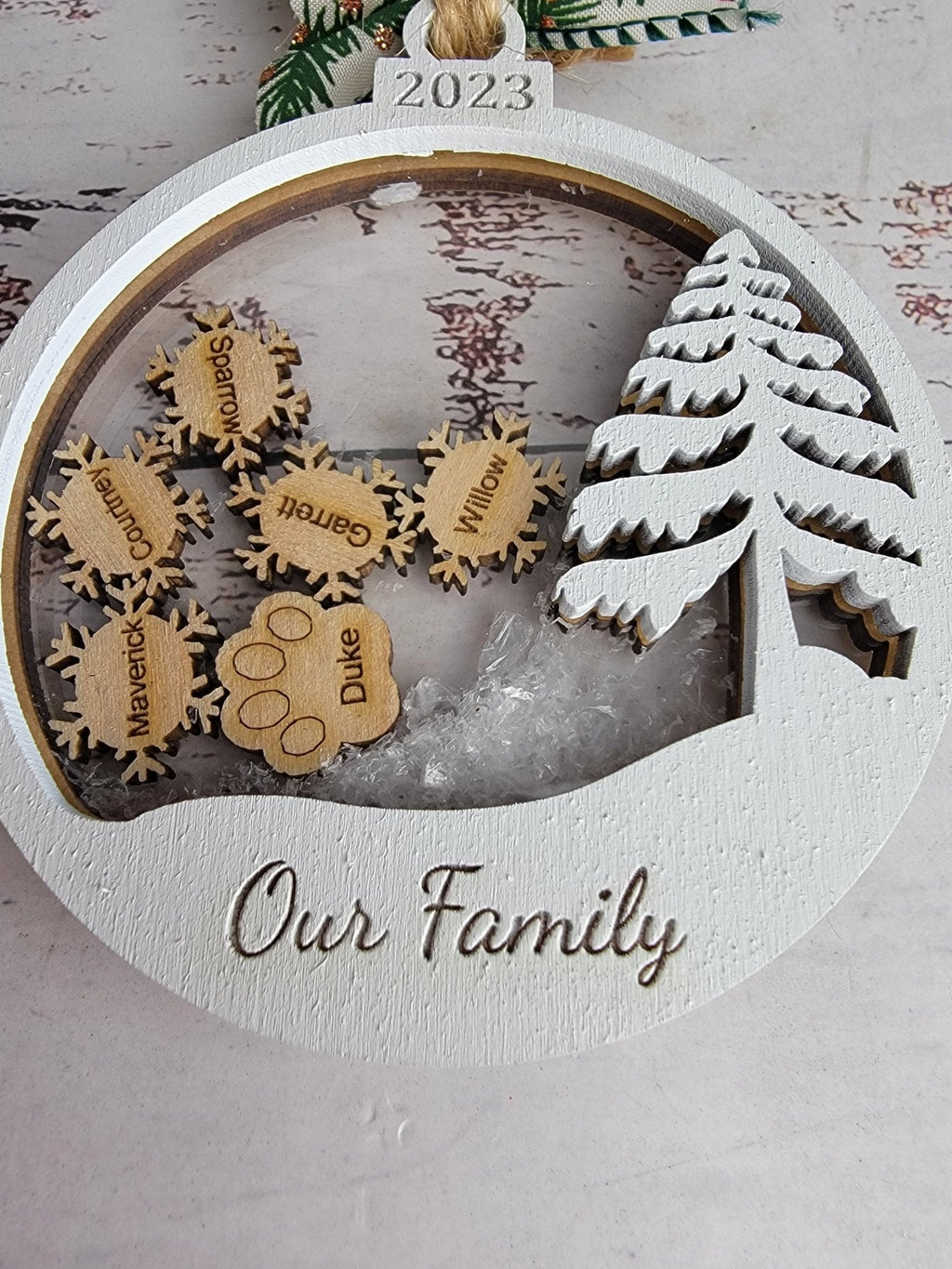 2025 Personalized Snow Globe Family Ornament