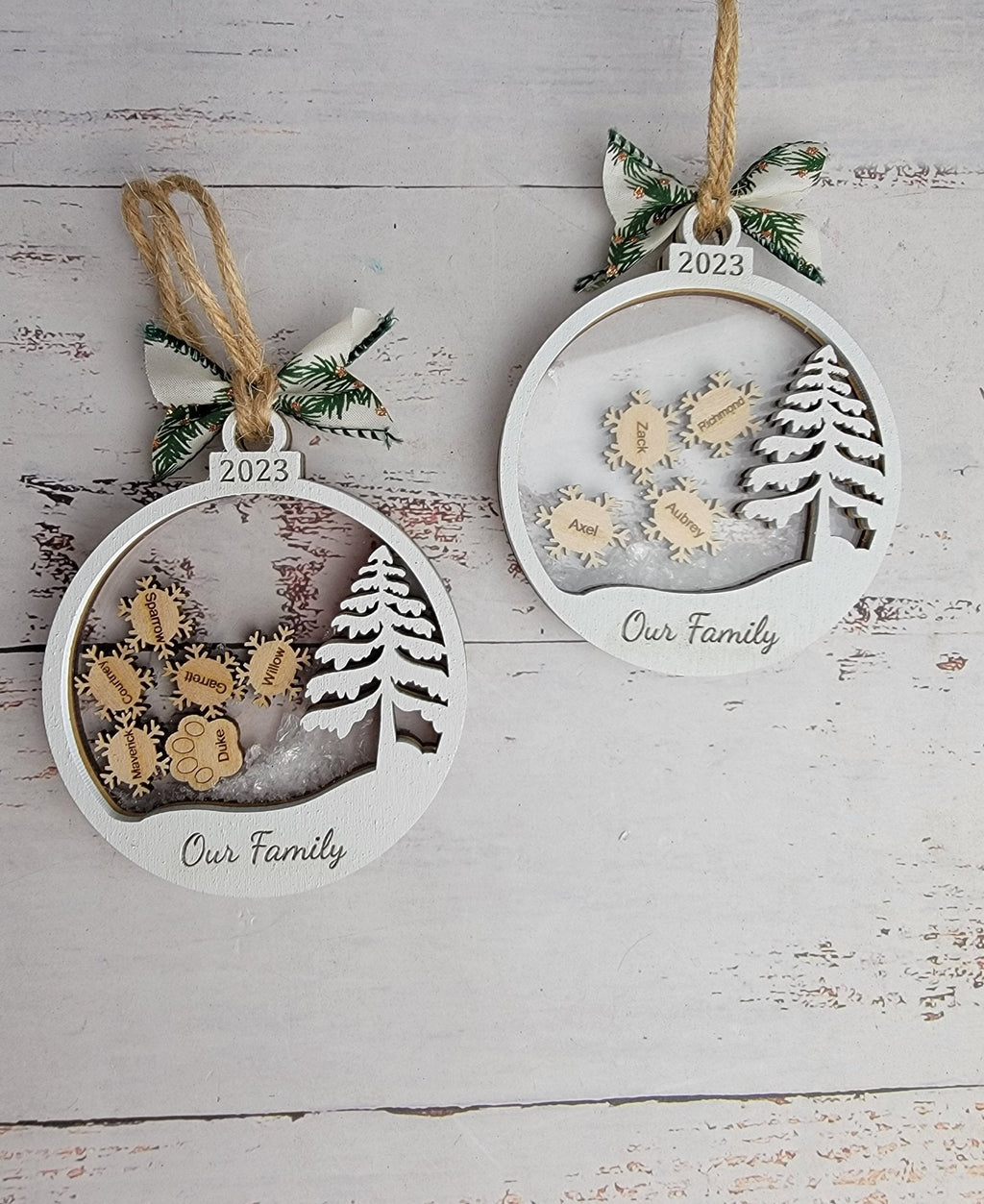 2025 Personalized Snow Globe Family Ornament