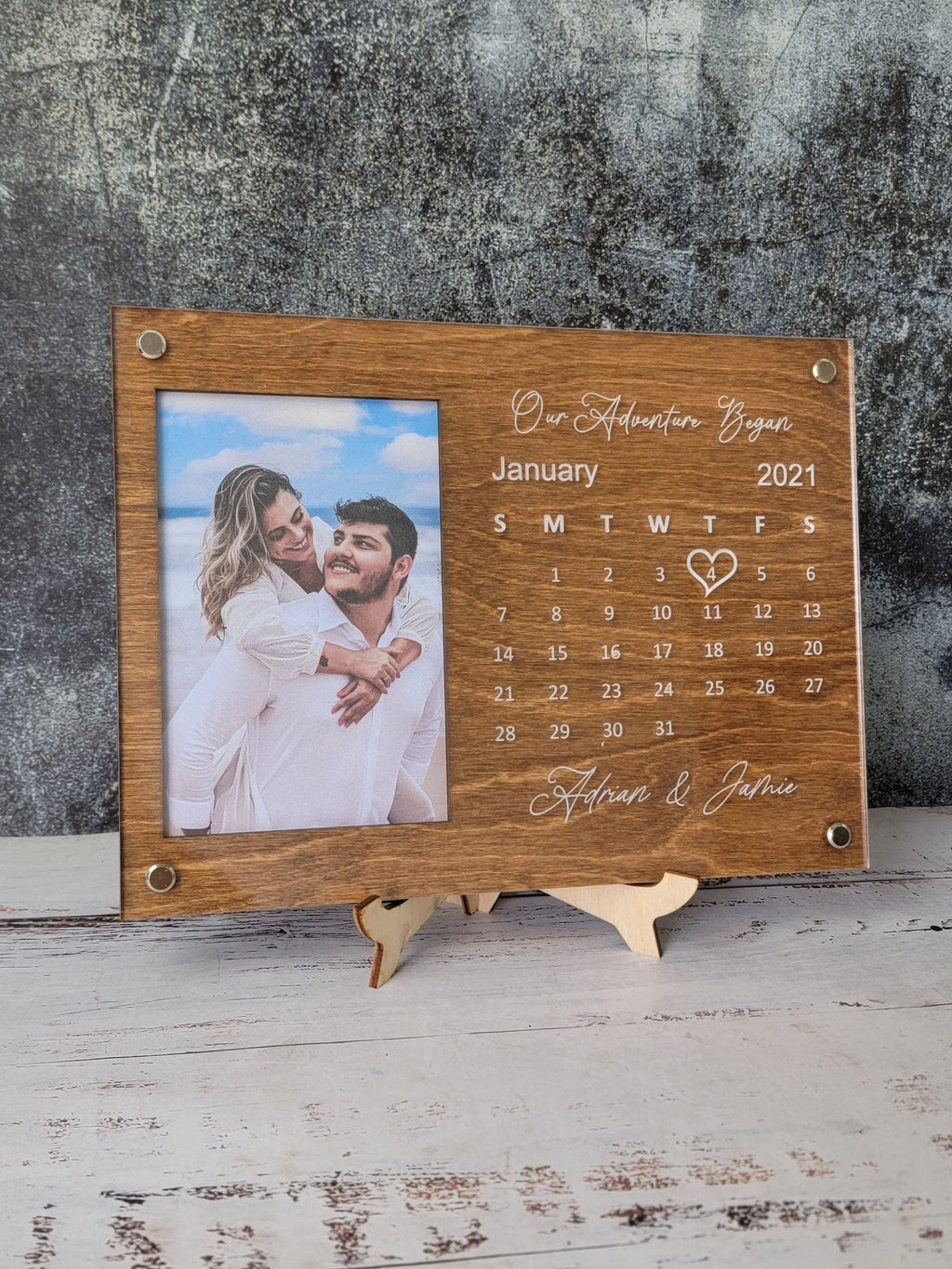Personalized Couples Picture Frame with Calendar
