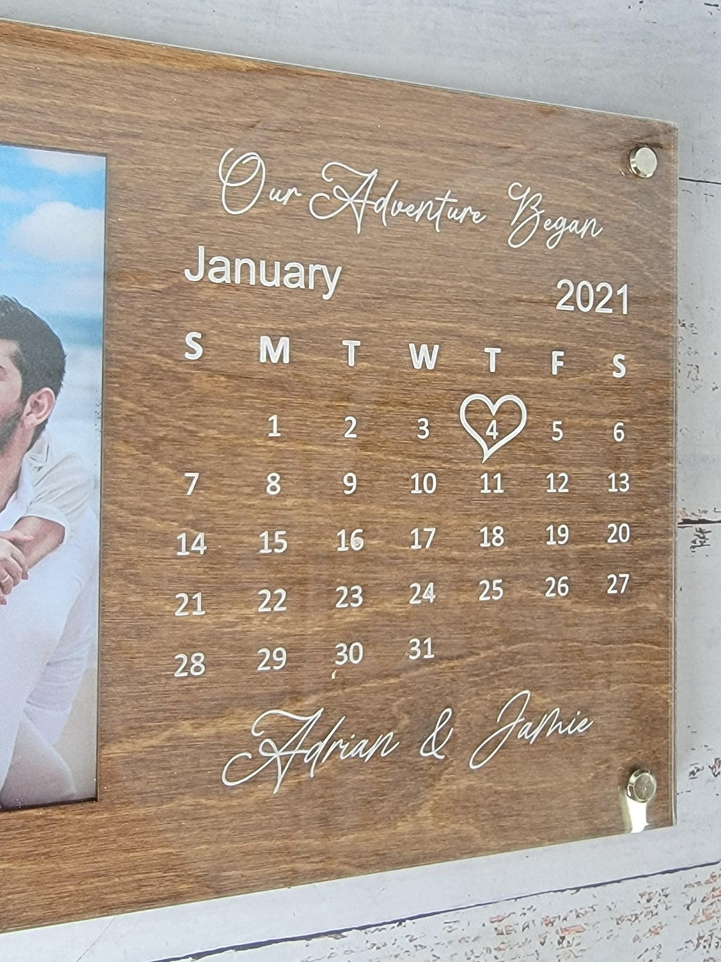 Personalized Couples Picture Frame with Calendar