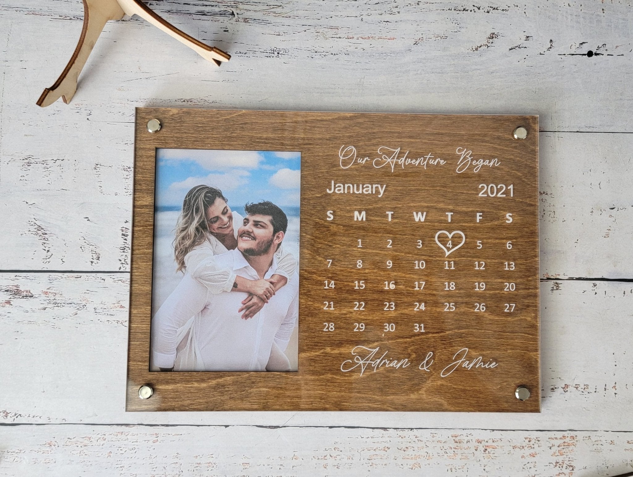 Personalized Couples Picture Frame with Calendar