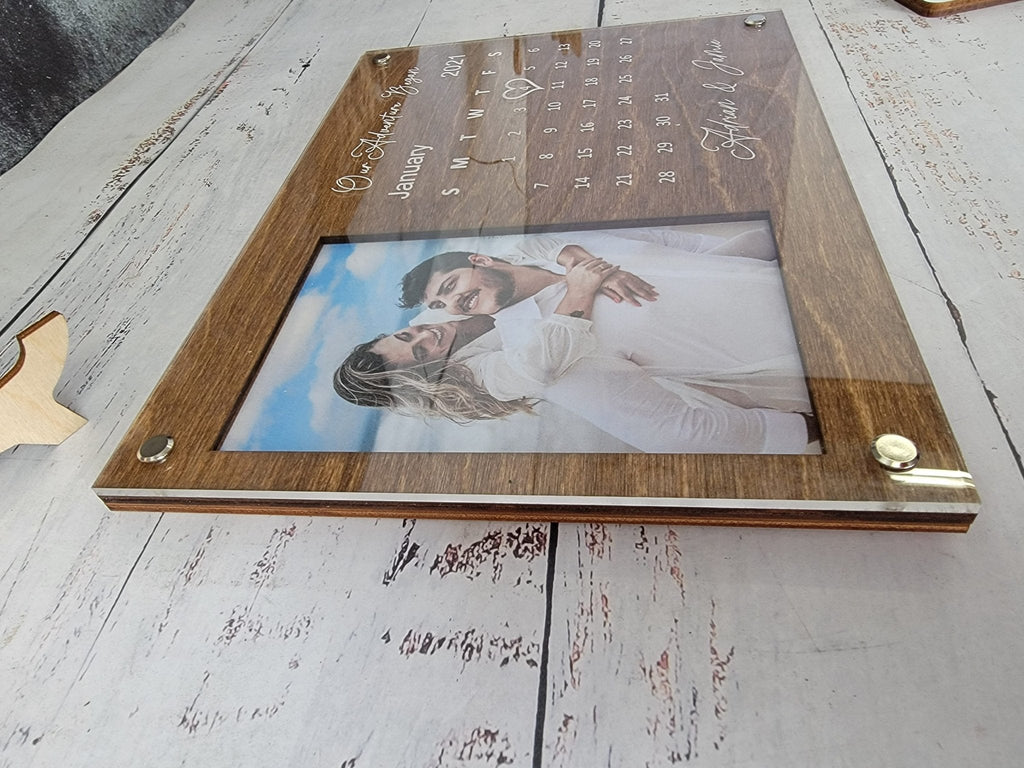 Personalized Couples Picture Frame with Calendar