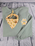 Personalized Dog Bandana With Matching Paw Print Sweatshirt