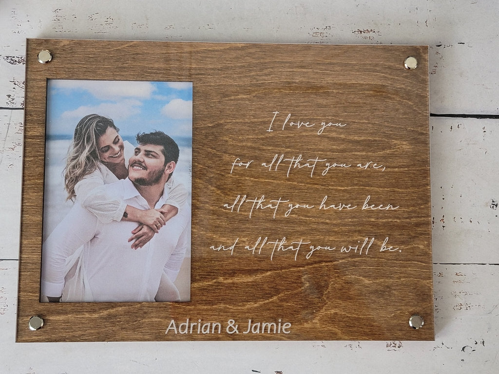 Personalized Engraved Picture Frame- Personalize With Your Favorite Quote or Personal Message