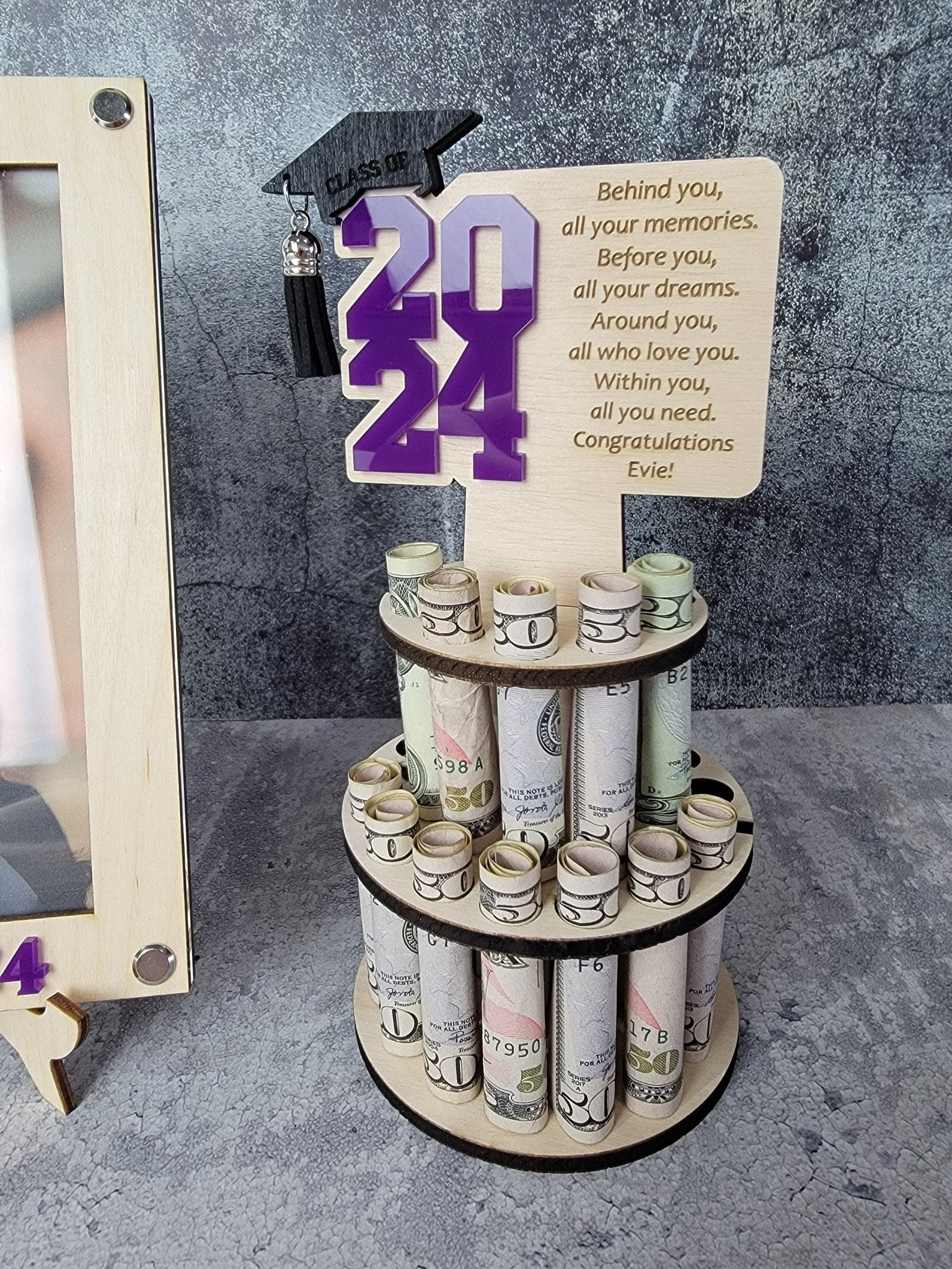 2026 Personalized Graduation Gift Money Holder and Personalized Graduation Picture Frame Combo