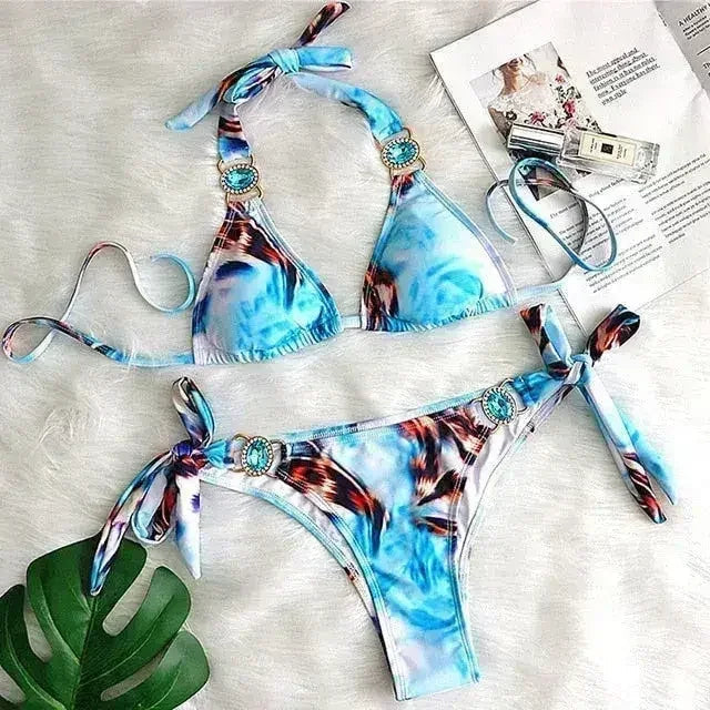 PAYASEN Rhinestone Bikini - Crystal Diamond Swimsuit for Women