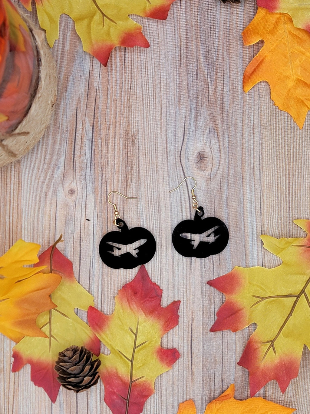Pumpkin Plane Earrings