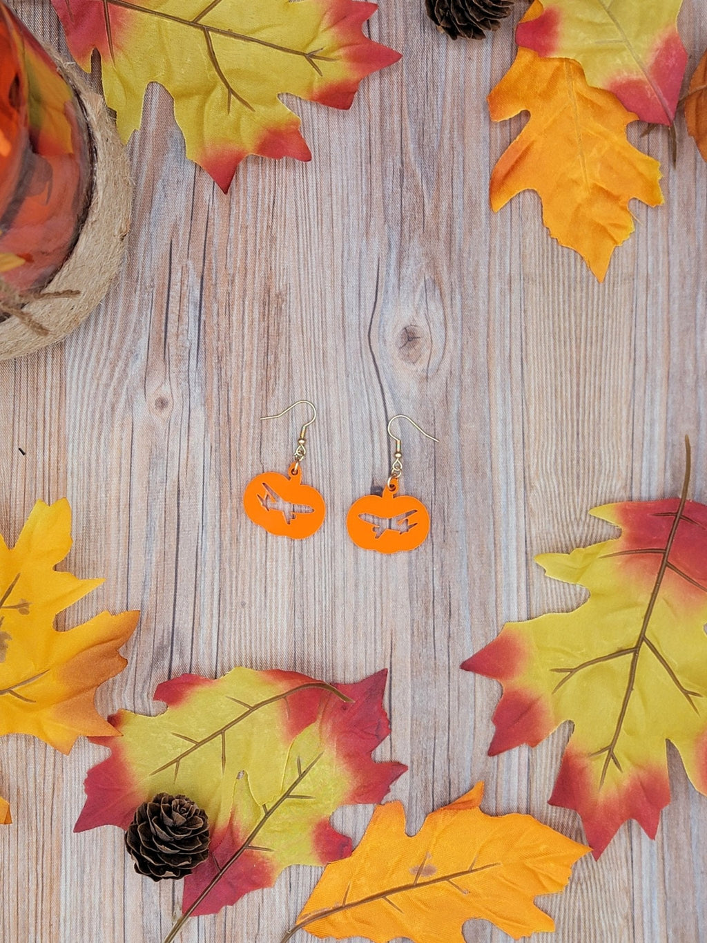 Pumpkin Plane Earrings