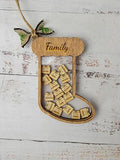 Stocking Christmas Shaker Ornament Personalized With Family Names