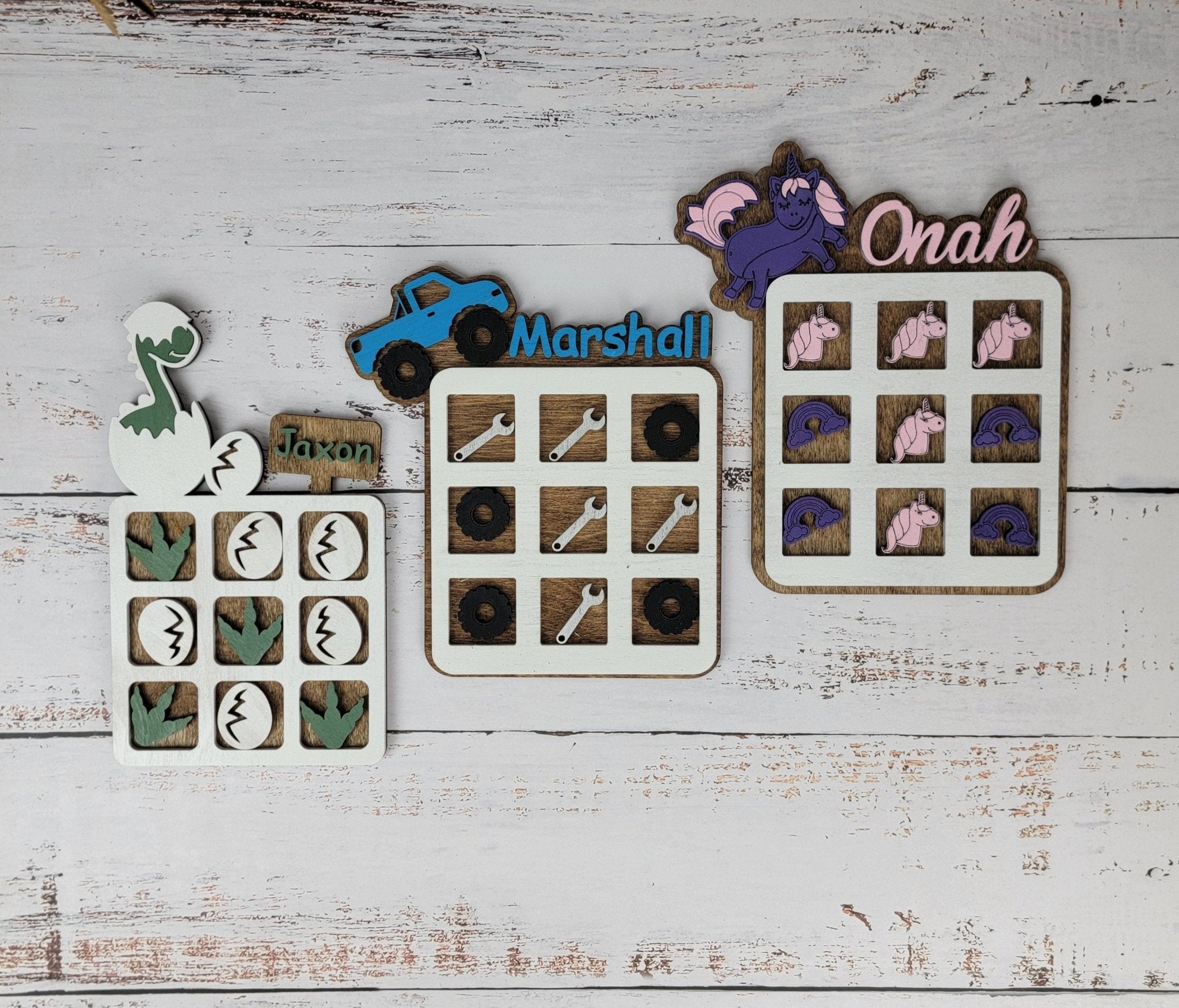 Tic Tac Toe, Easter basket, Monster Truck, Dinosaur, Unicorn.  Birthday Present, Party Favor, Travel Game, Tic-Tac-Toe Board, Games for Kids