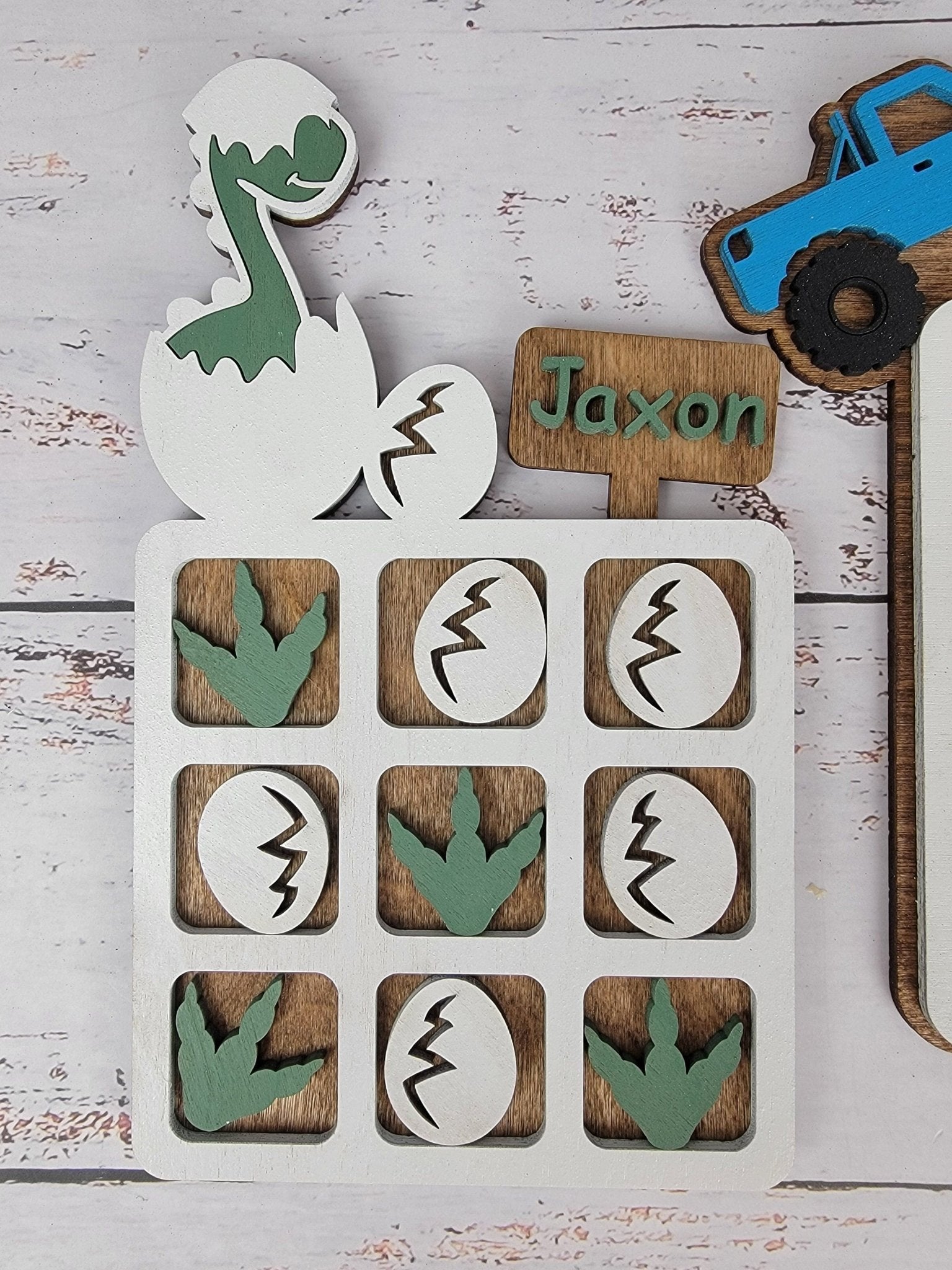 Tic Tac Toe, Easter basket, Monster Truck, Dinosaur, Unicorn.  Birthday Present, Party Favor, Travel Game, Tic-Tac-Toe Board, Games for Kids