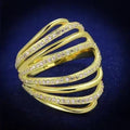 TS379 - Gold 925 Sterling Silver Ring with AAA Grade CZ  in Clear